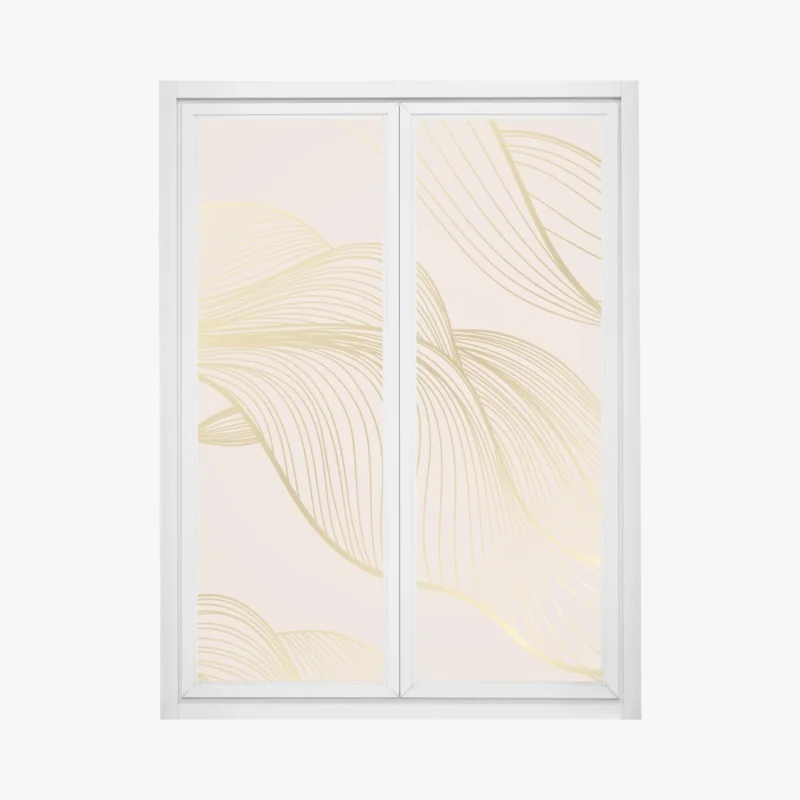 Fensteraufkleber abstraktes muster goldener wellen