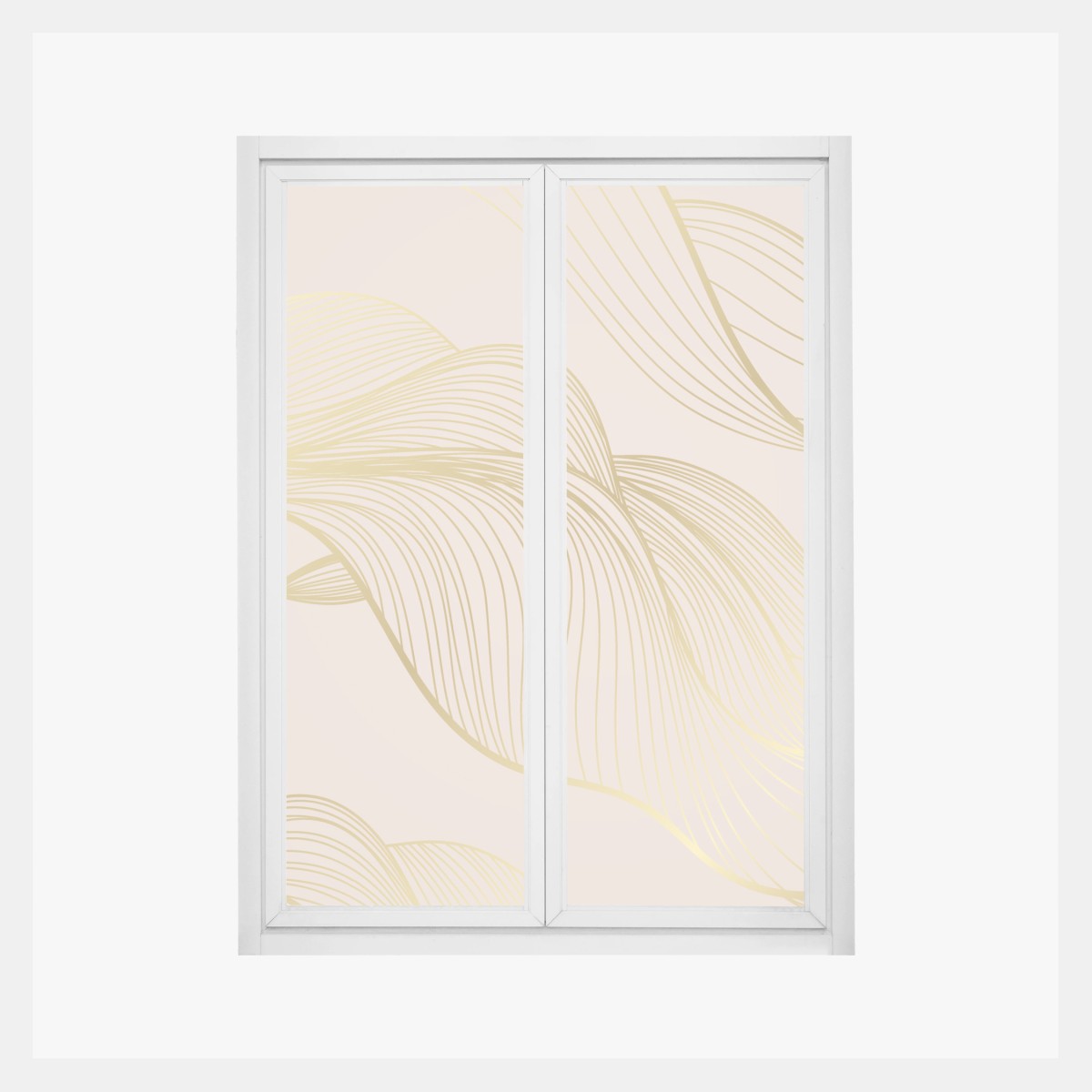 Fensteraufkleber abstraktes muster goldener wellen – Wallnifity®