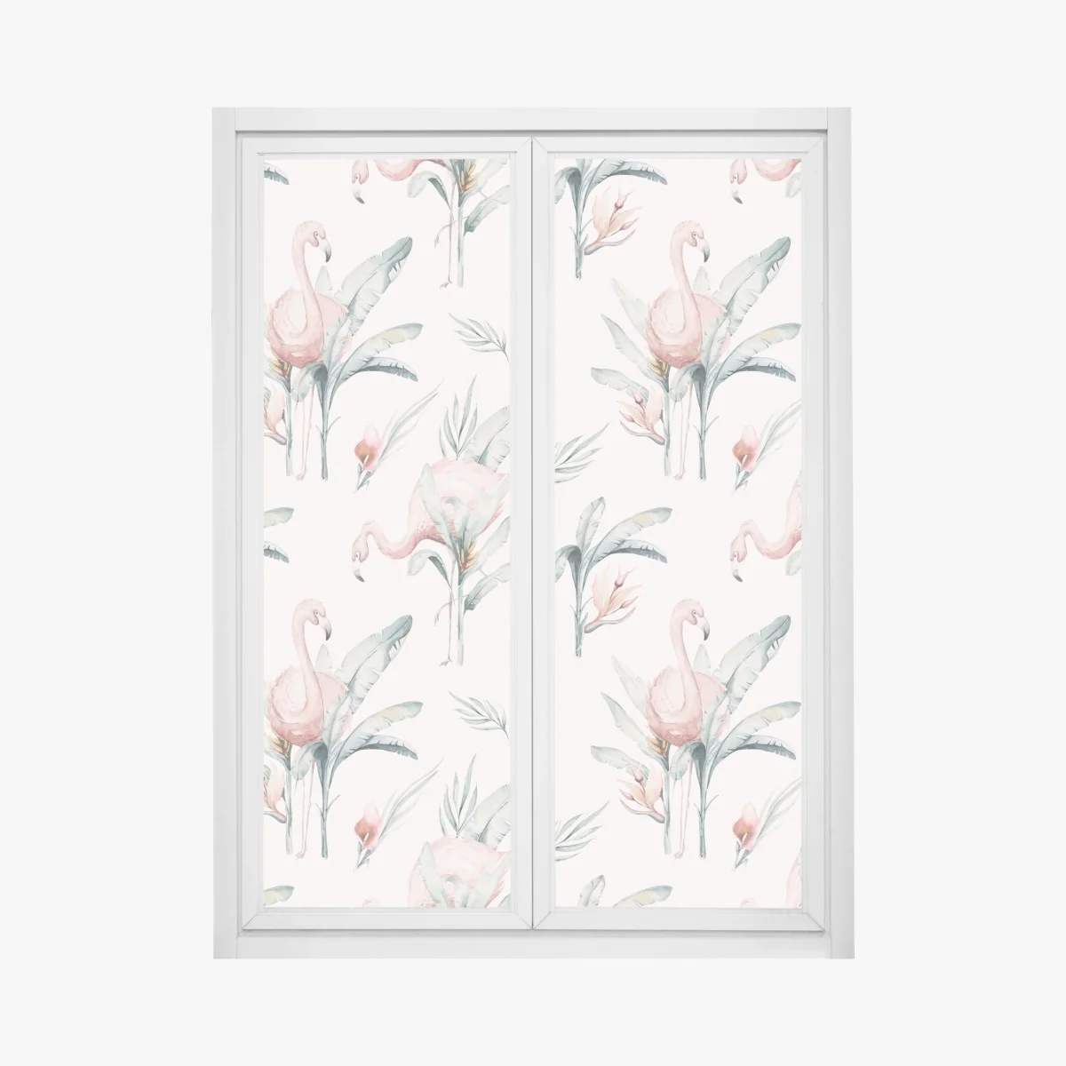 Fensteraufkleber aquarell flamingo tropisches muster – Wallnifity®