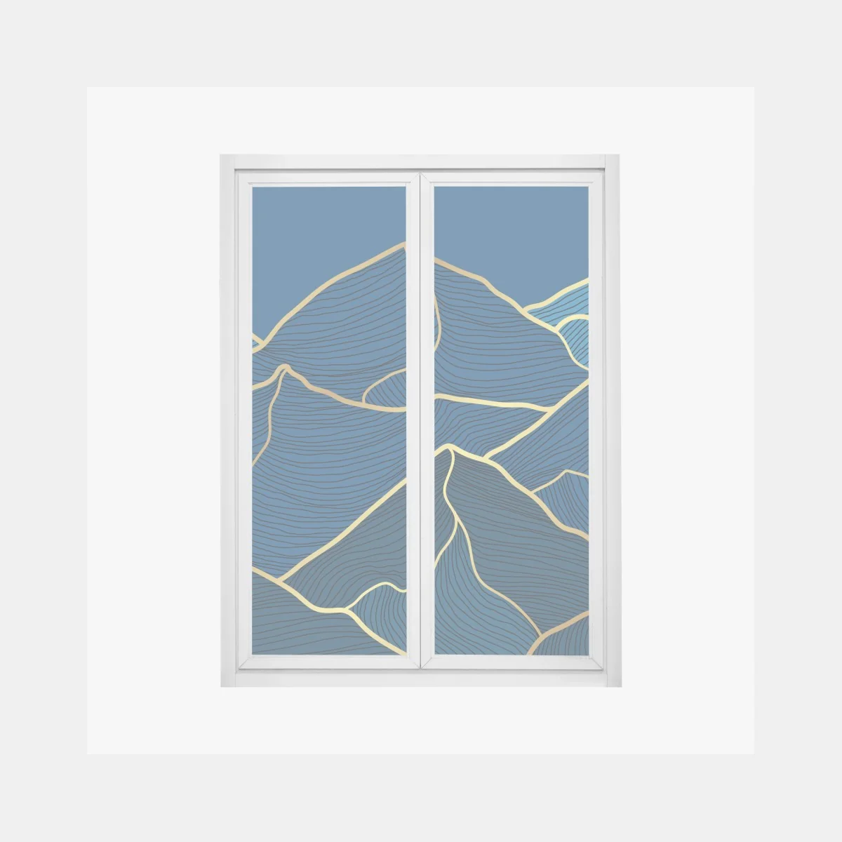 Fensteraufkleber goldene linien berglandschaft auf dunkelblauem hintergrund – Wallnifity® Fensteraufkleber goldene linien berglandschaft auf dunkelblauem hintergrund – Wallnifity®