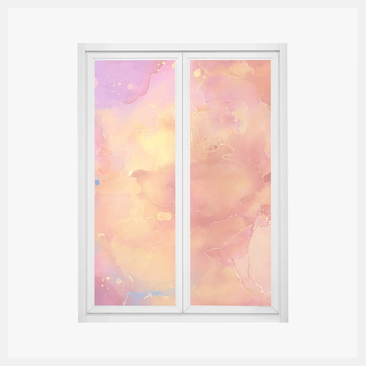 Fensteraufkleber lebhafte aquarell-abstraktion in warmen tönen – Wallnifity® Fensteraufkleber lebhafte aquarell-abstraktion in warmen tönen – Wallnifity®