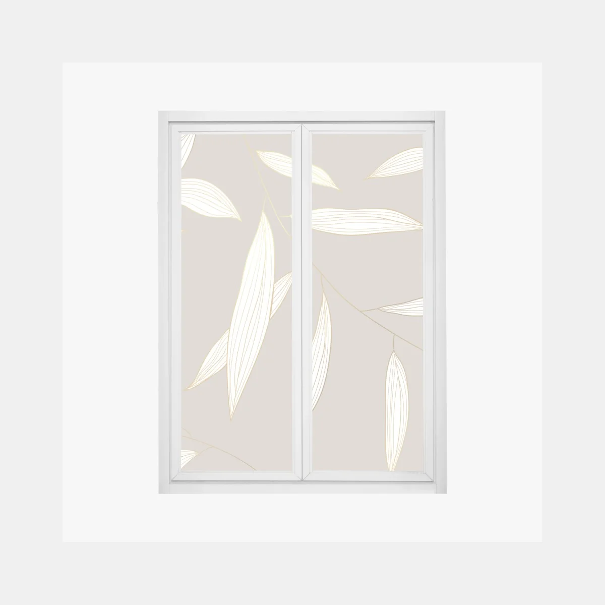 Fensteraufkleber zarte goldumrandete blätter auf beigem hintergrund – Wallnifity® Fensteraufkleber zarte goldumrandete blätter auf beigem hintergrund – Wallnifity®