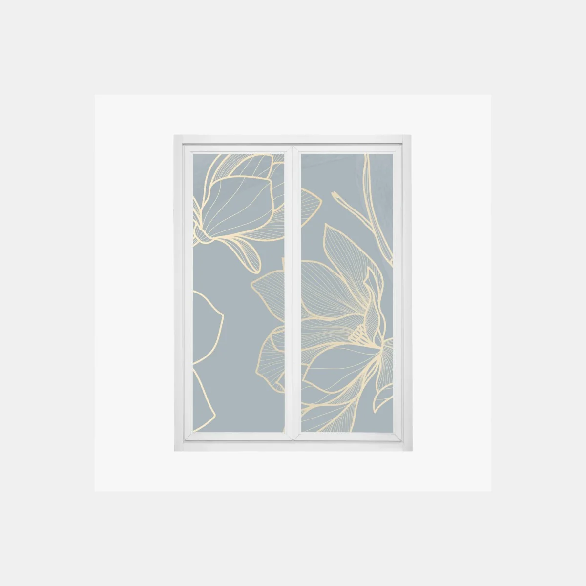 Fensteraufkleber goldene magnolie auf türkisfarbenem hintergrund – Wallnifity® Fensteraufkleber goldene magnolie auf türkisfarbenem hintergrund – Wallnifity®