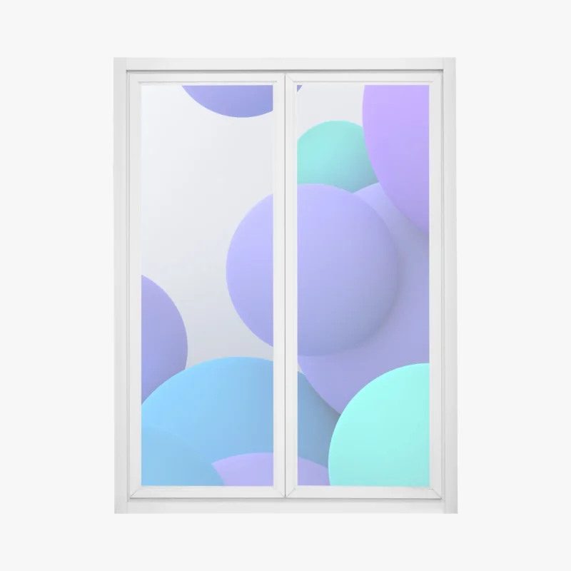 Fensteraufkleber bunte schwebende kugeln 3d abstrakt