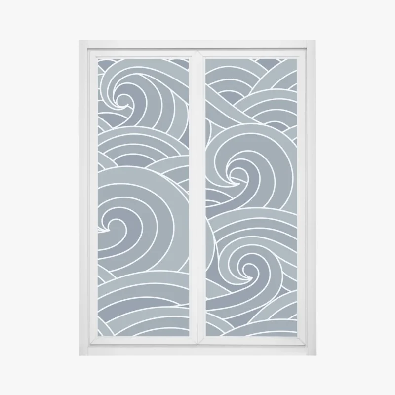 Fensteraufkleber stilisiertes wellenmuster