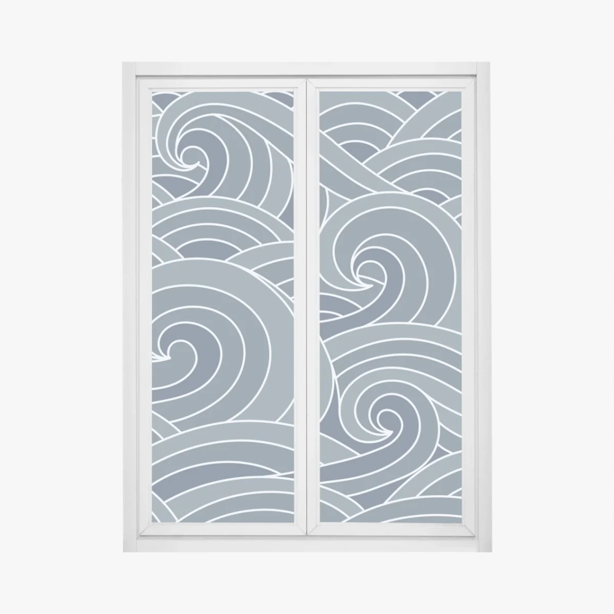 Fensteraufkleber stilisiertes wellenmuster – Wallnifity® Fensteraufkleber stilisiertes wellenmuster – Wallnifity®