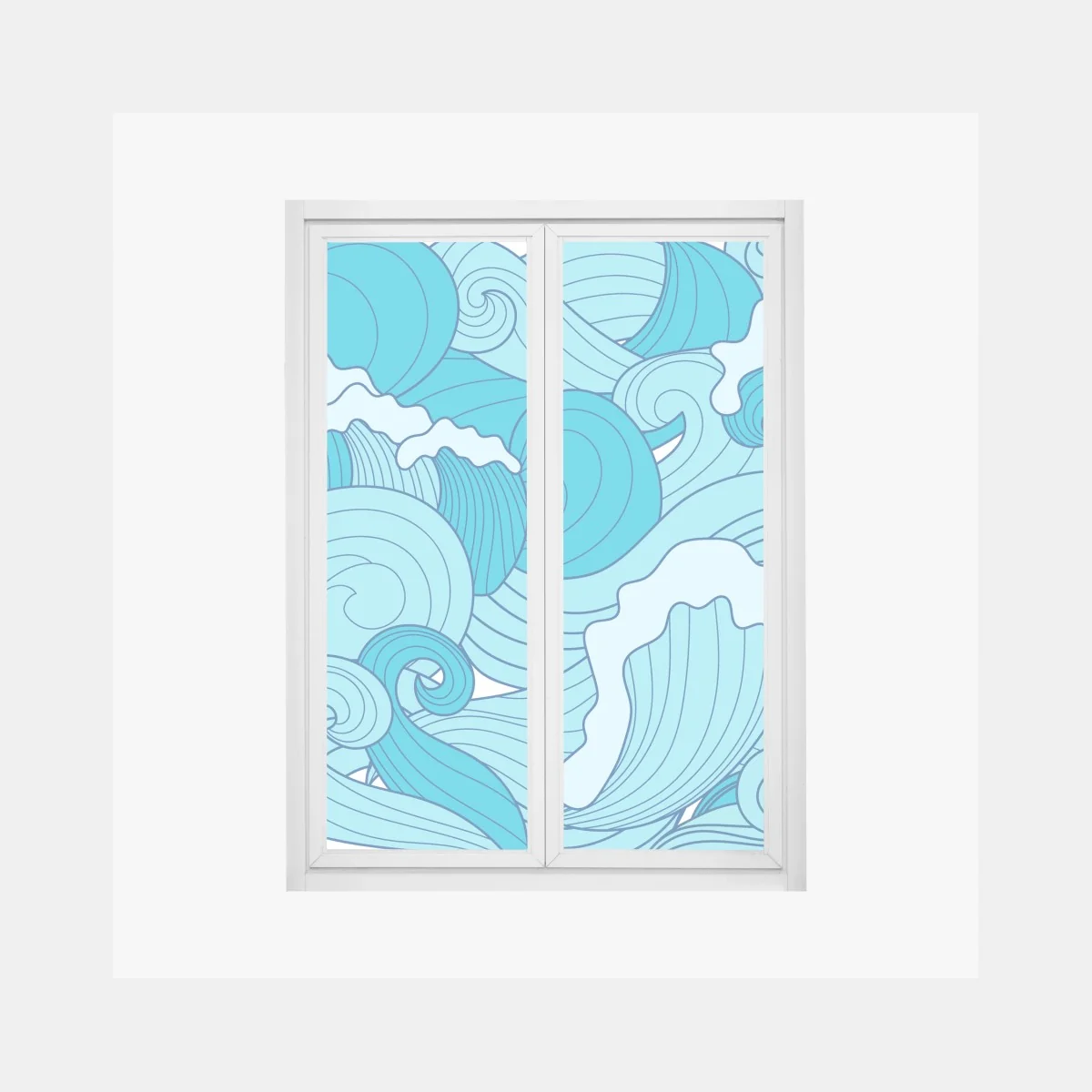 Fensteraufkleber blaue ozeanwellen illustration – Wallnifity® Fensteraufkleber blaue ozeanwellen illustration – Wallnifity®