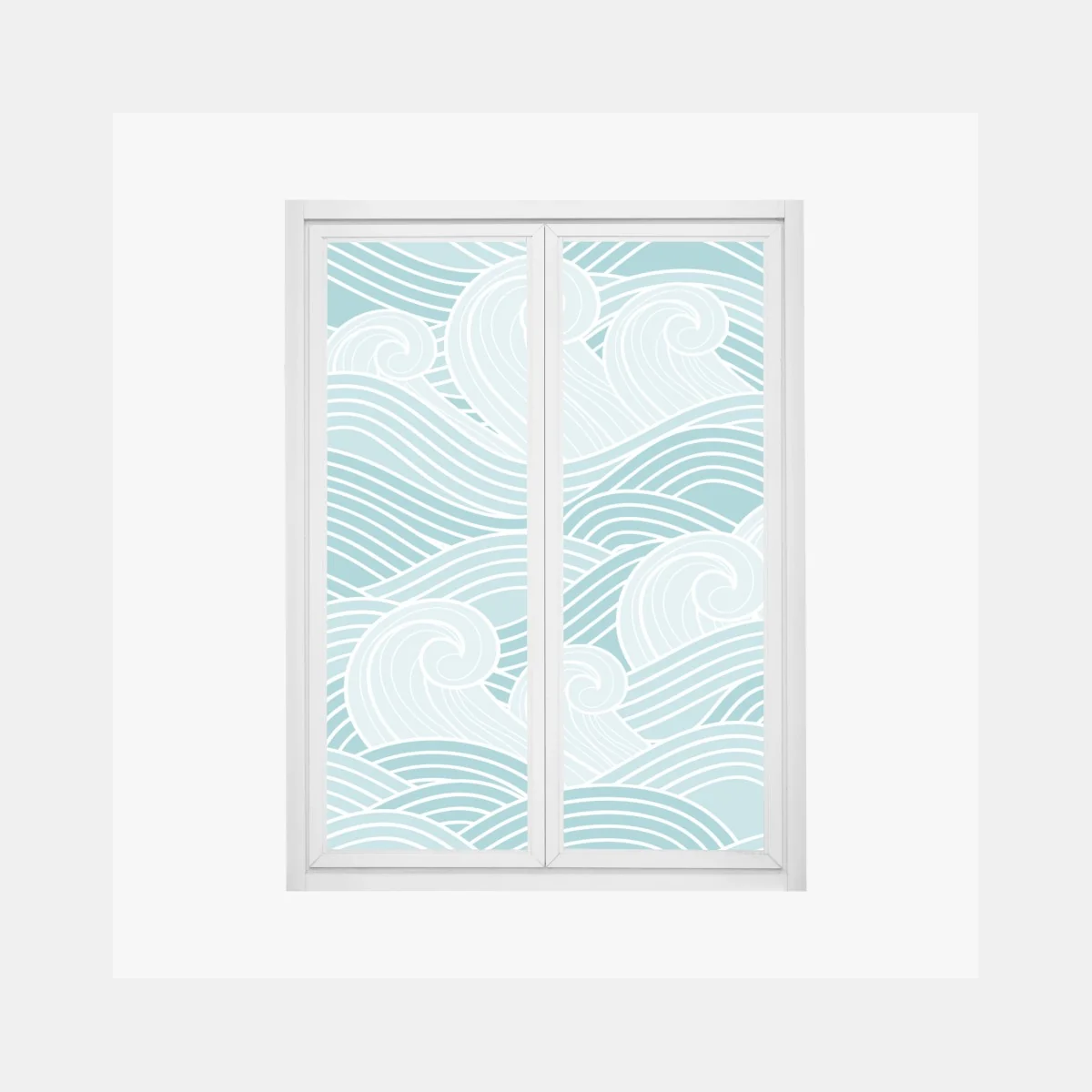 Fensteraufkleber ruhiges türkisfarbenes wellenmuster – Wallnifity®