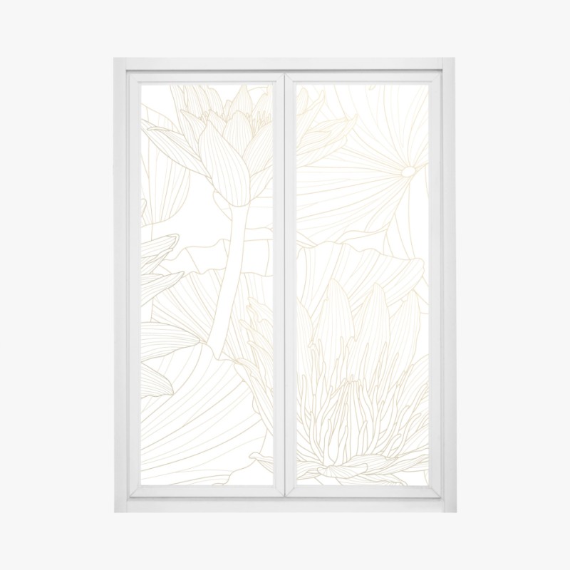 Fensteraufkleber nahaufnahme einer turbinenanlage in blau und orange – Wallnifity®