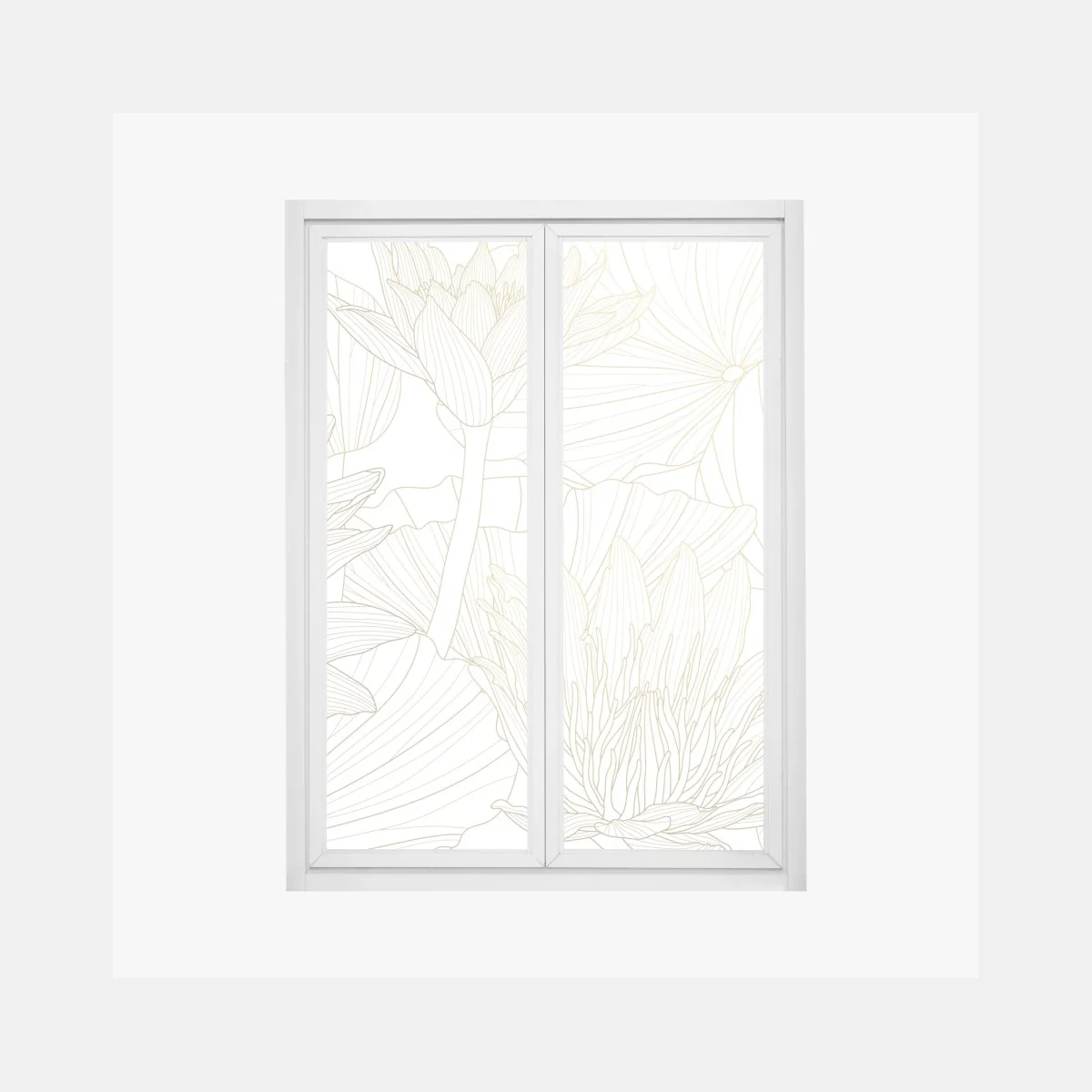 Fensteraufkleber zarte goldene blütenlinien – Wallnifity® Fensteraufkleber zarte goldene blütenlinien – Wallnifity®