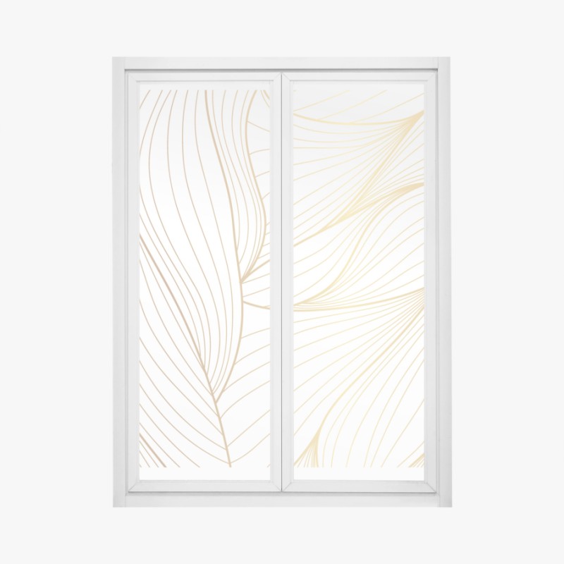 Fensteraufkleber goldene fließende linien abstraktes design