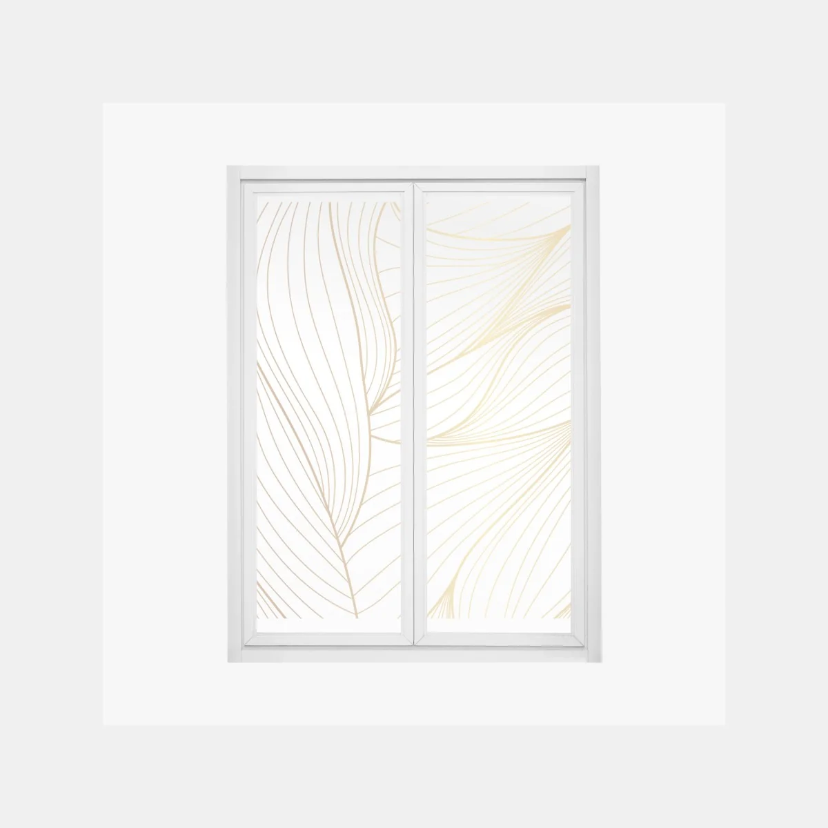 Fensteraufkleber goldene fließende linien abstraktes design – Wallnifity®