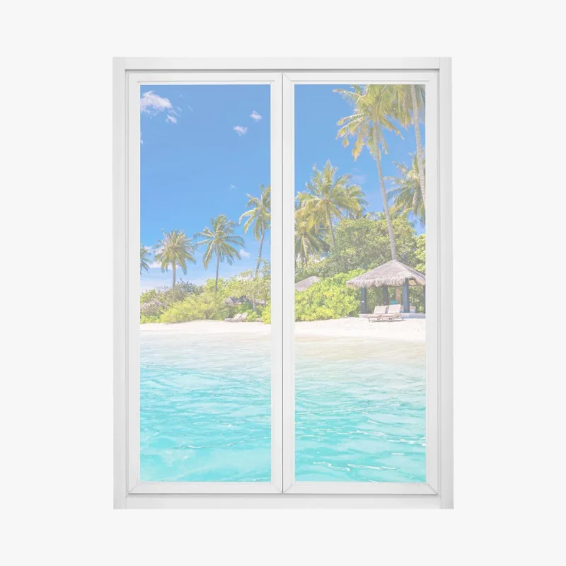 Fensteraufkleber tropischer türkisstrand
