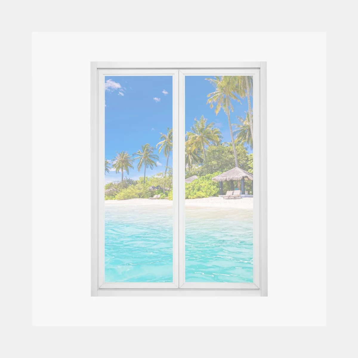 Fensteraufkleber tropischer türkisstrand – Wallnifity®
