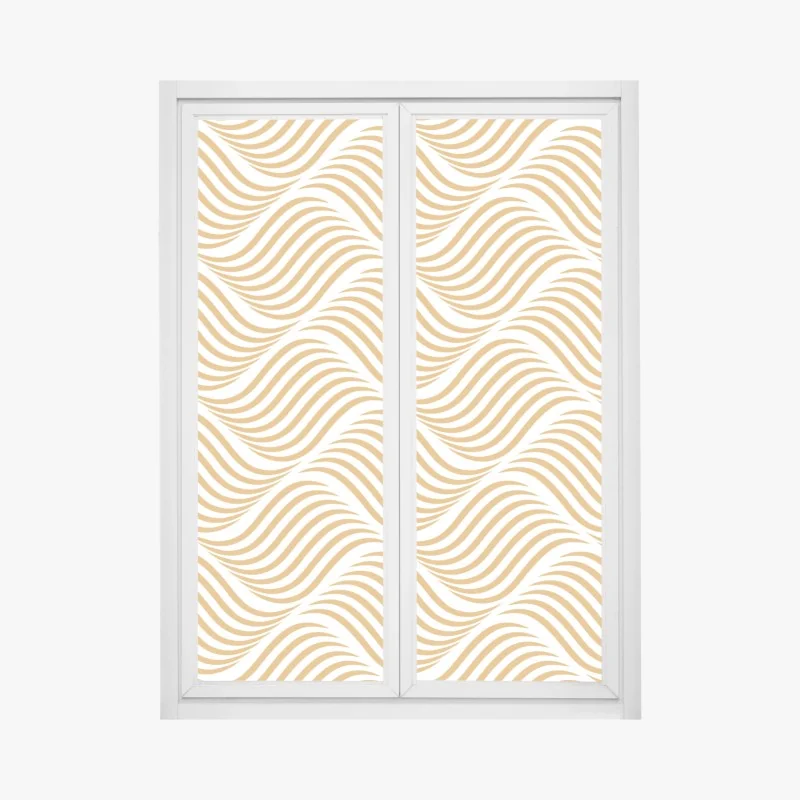 Fensteraufkleber goldenes wellenmuster wanddeko