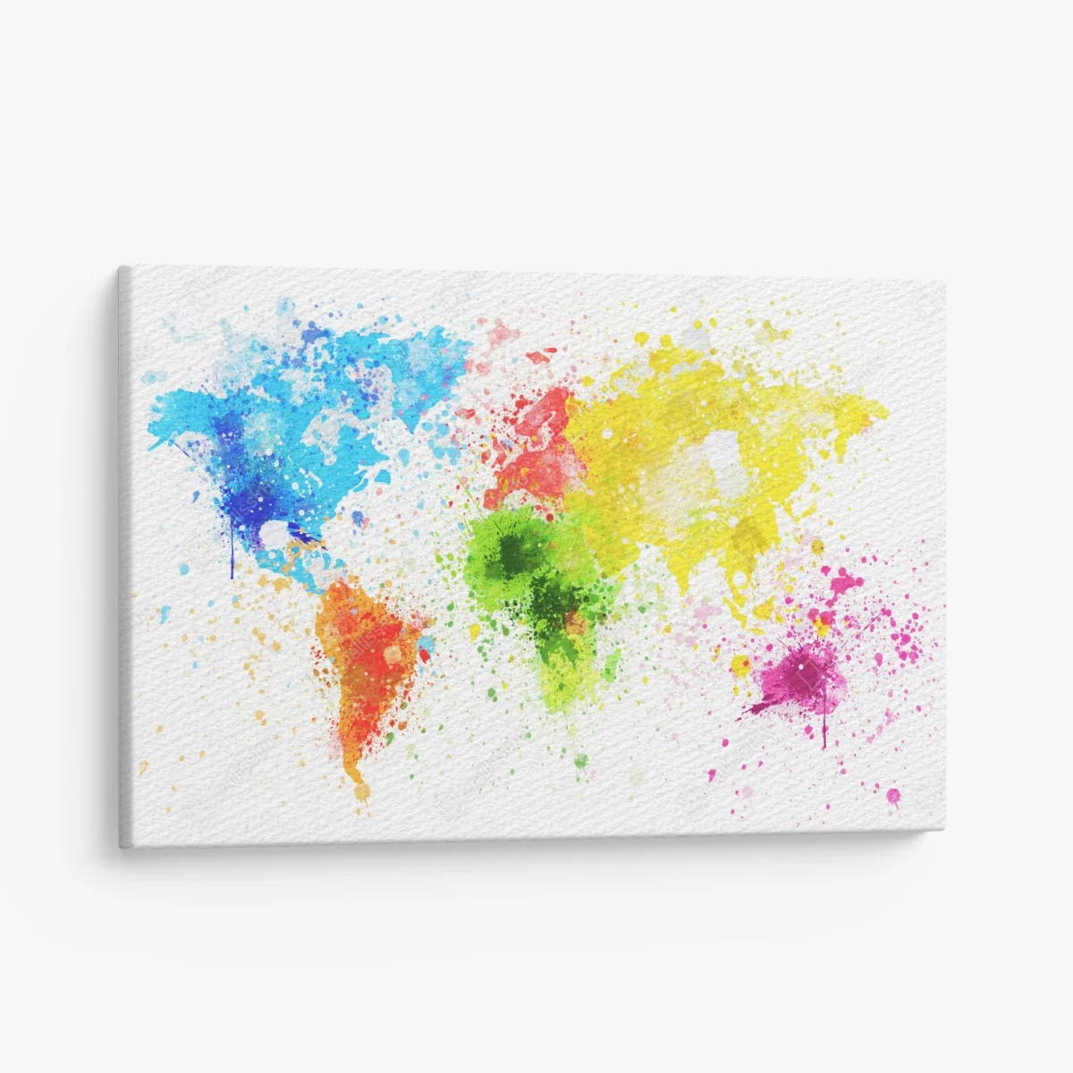 Leinwandbild bunte aquarell-weltkarte – Wallnifity® Leinwandbild bunte aquarell-weltkarte – Wallnifity®