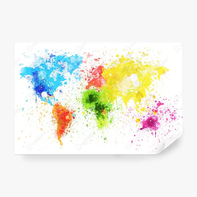 Fototapete bunte aquarell-weltkarte – Wallnifity® Fototapete bunte aquarell-weltkarte – Wallnifity®