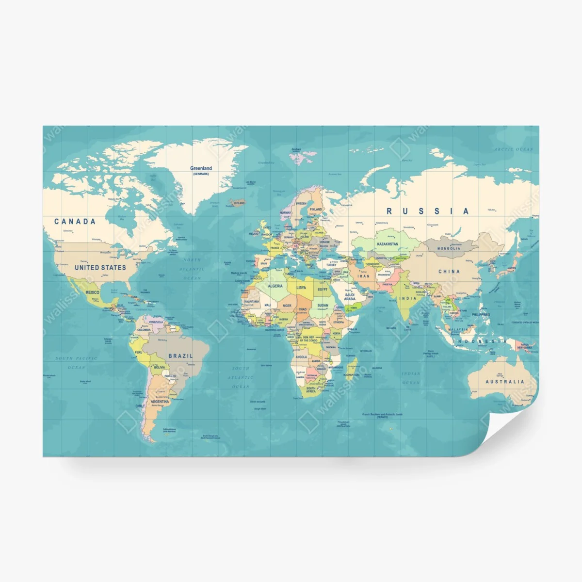 Fototapete vintage weltkarte – Wallnifity®