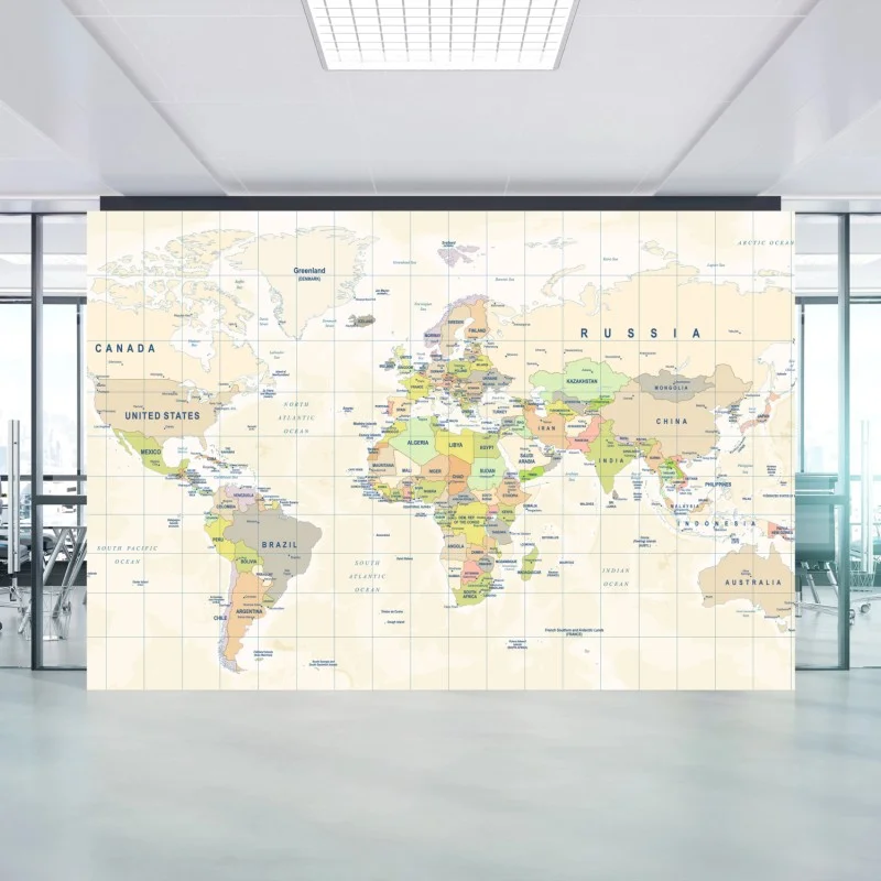 Fototapete vintage weltkarte in pastellfarben