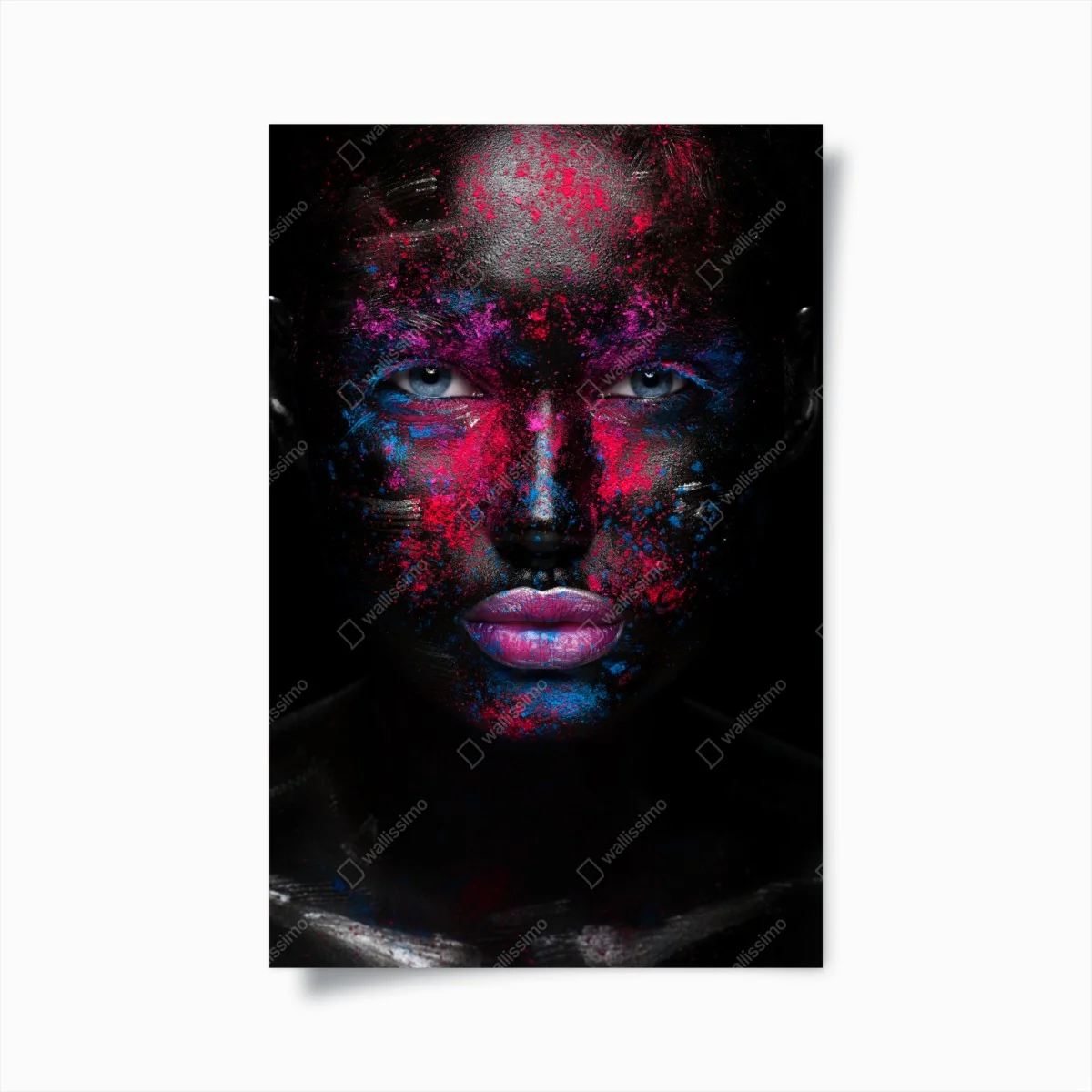 Poster dramatisches neon-gesichtsporträt – Wallnifity® Poster dramatisches neon-gesichtsporträt – Wallnifity®