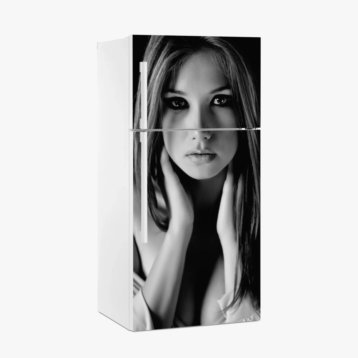 Kühlschrankaufkleber intimes monochromes porträt – Wallnifity® Kühlschrankaufkleber intimes monochromes porträt – Wallnifity®