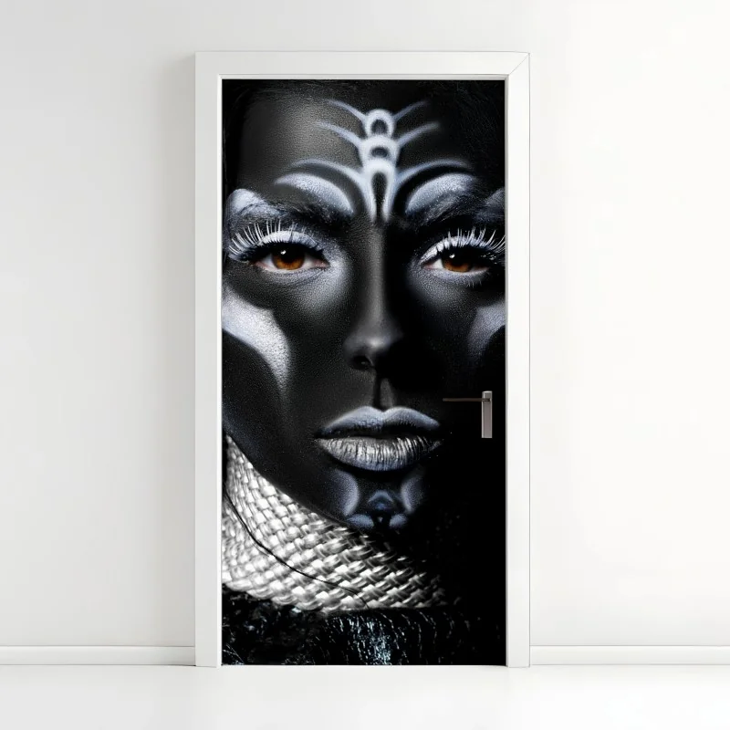 Türaufkleber fröhliches gelbes katzenmuster – Wallnifity®