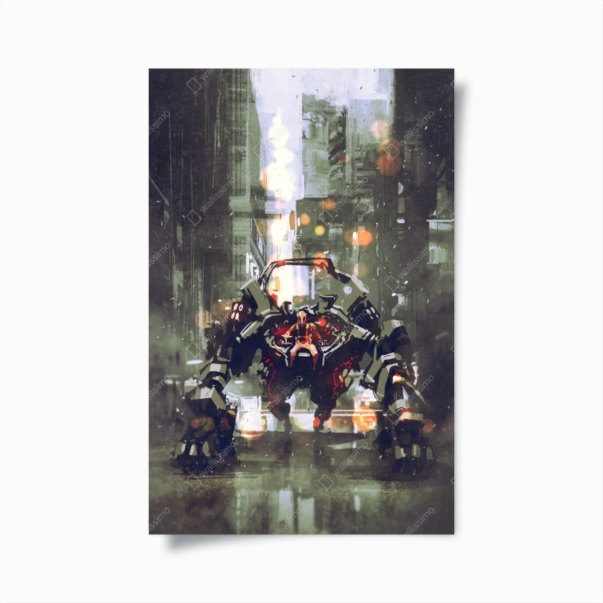 Poster futuristischer mech in neonstadt – Wallnifity® Poster futuristischer mech in neonstadt – Wallnifity®