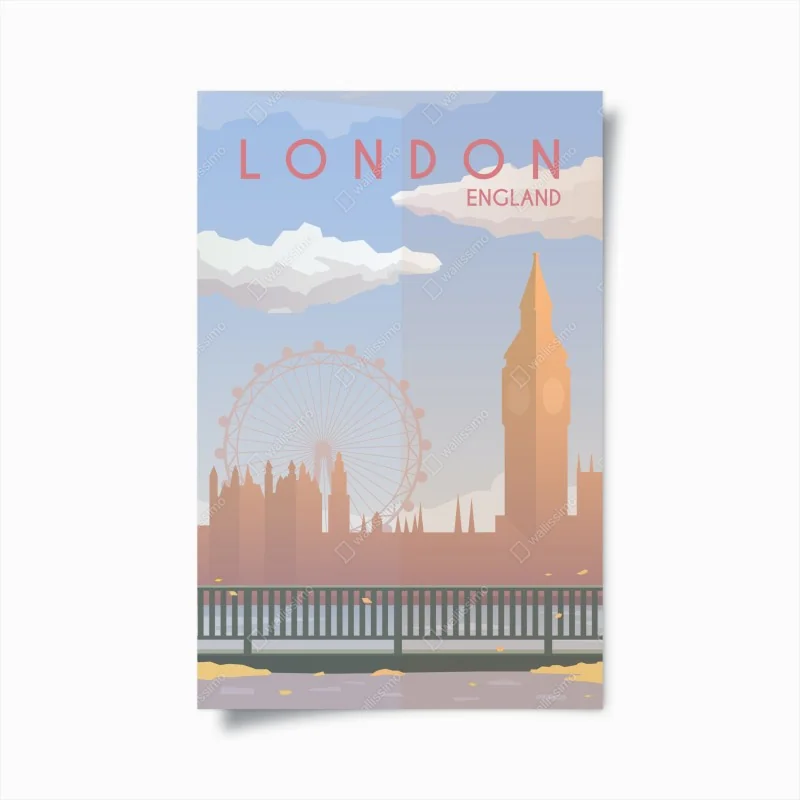 Poster London skyline in pastellfarben