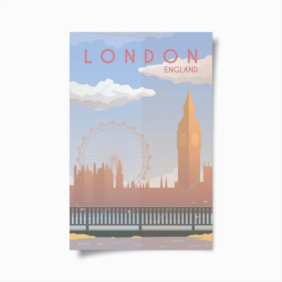 Poster London skyline in pastellfarben – Wallnifity® Poster London skyline in pastellfarben – Wallnifity®