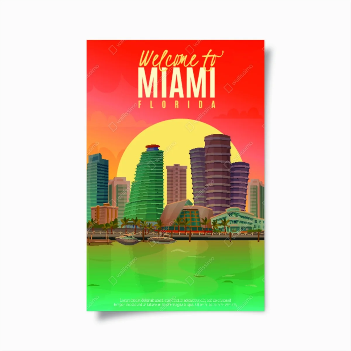 Poster Miami sonnenuntergang skyline – Wallnifity® Poster Miami sonnenuntergang skyline – Wallnifity®