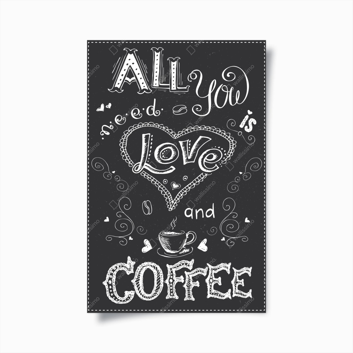 Poster alles was du brauchst ist liebe und kaffee – Wallnifity®