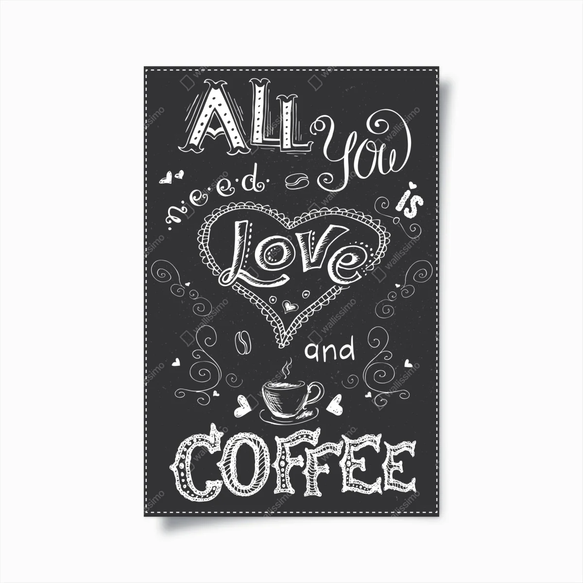 Poster alles was du brauchst ist liebe und kaffee – Wallnifity®