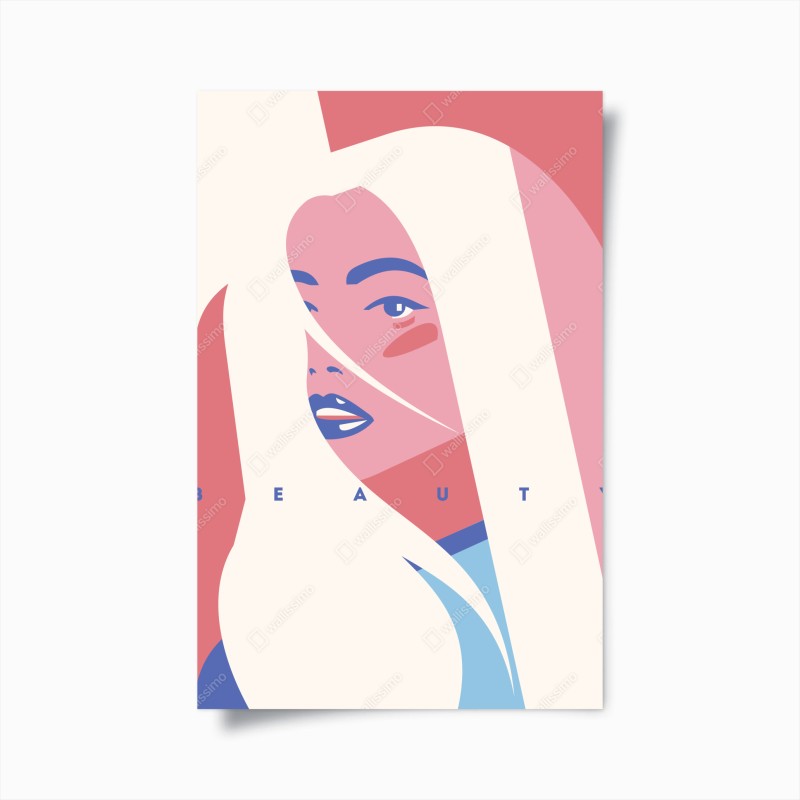 Poster pastell pop-art porträt der schönheit