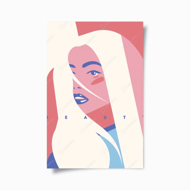 Poster pastell pop-art porträt der schönheit