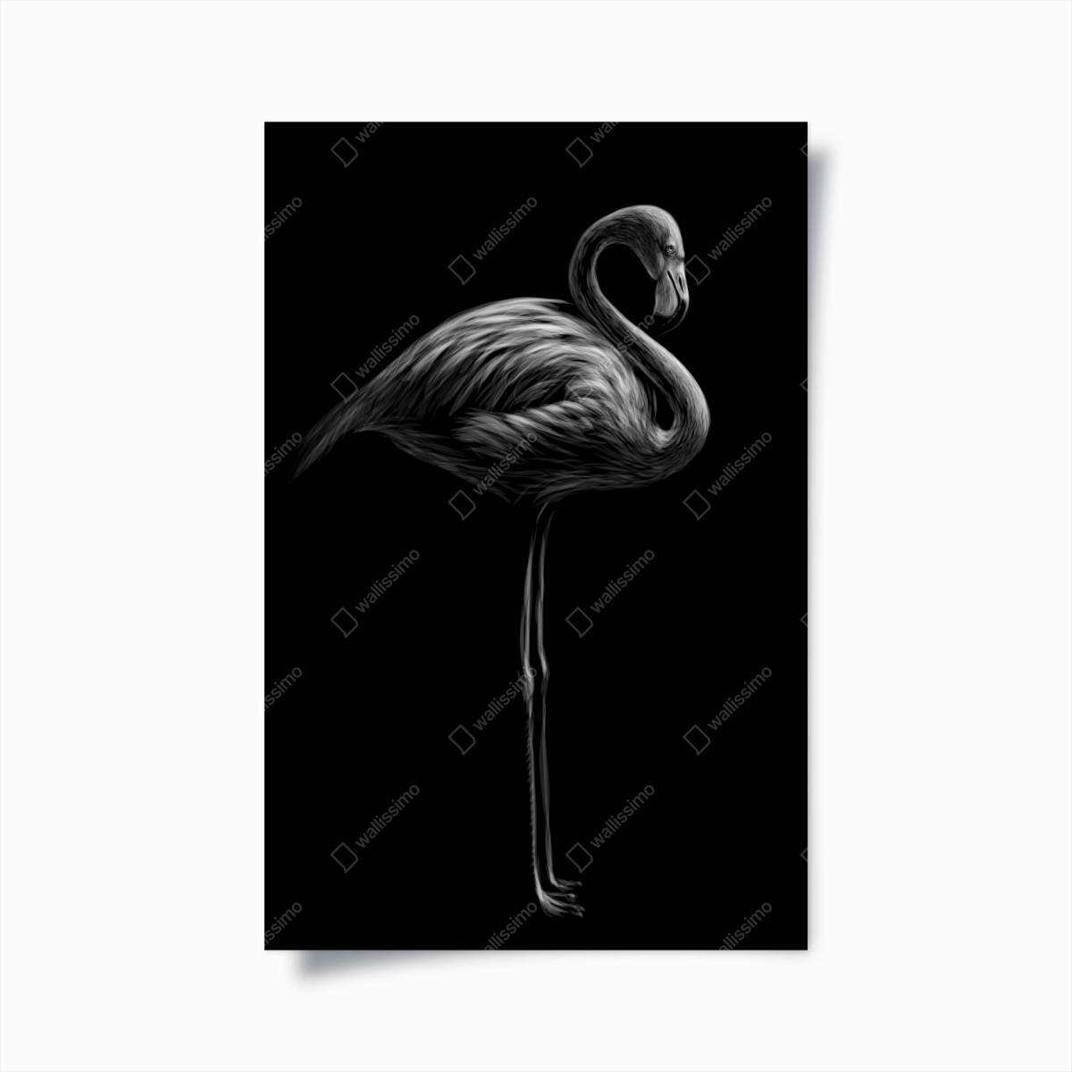 Poster graustufen-flamingo-silhouette – Wallnifity®