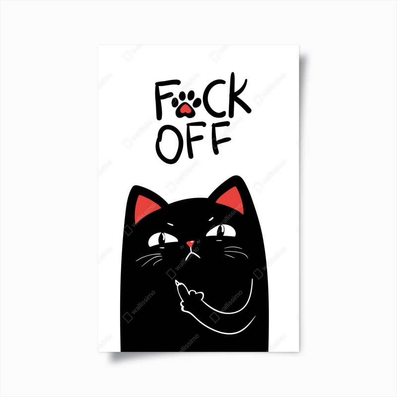 Poster freche schwarze katze mit attitude