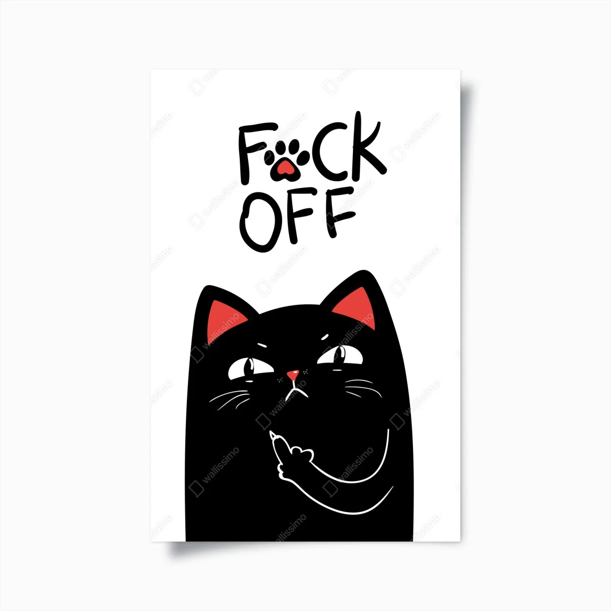 Poster freche schwarze katze mit attitude – Wallnifity® Poster freche schwarze katze mit attitude – Wallnifity®