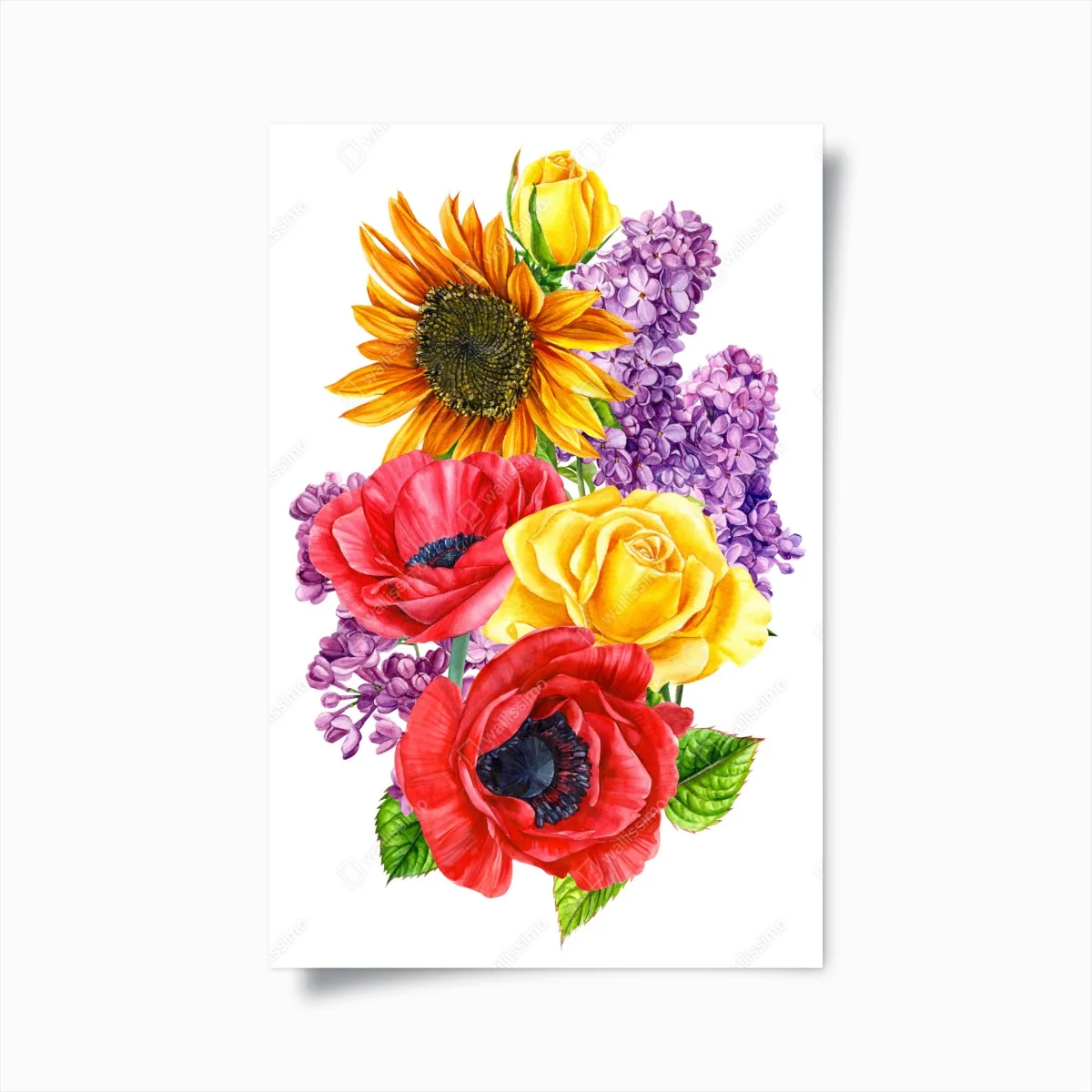 Poster buntes aquarell-blumenbouquet – Wallnifity® Poster buntes aquarell-blumenbouquet – Wallnifity®