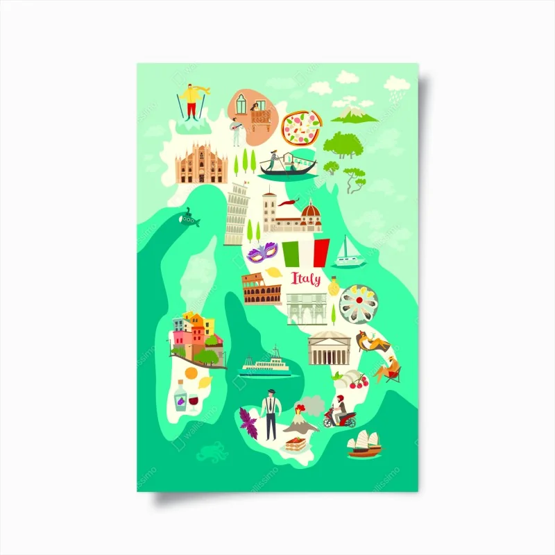 Poster goldene sonne über geometrischem block – Wallnifity®