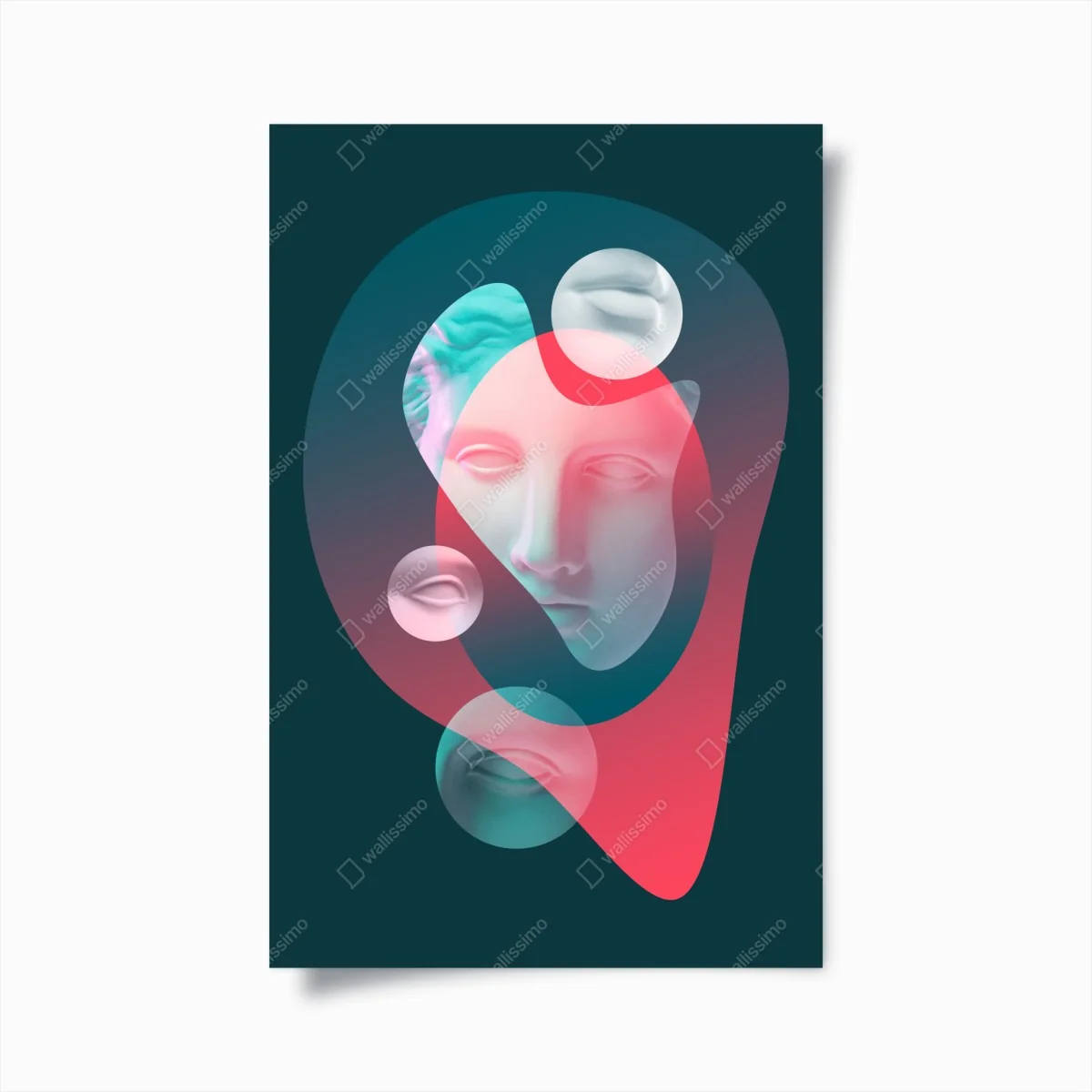 Poster surreales klassisches gesicht im duoton – Wallnifity® Poster surreales klassisches gesicht im duoton – Wallnifity®