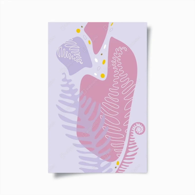 Poster zarte pastell-botanische abstraktion