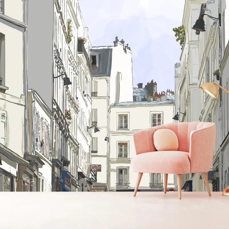 Fototapete Montmartre straßenszene, Paris