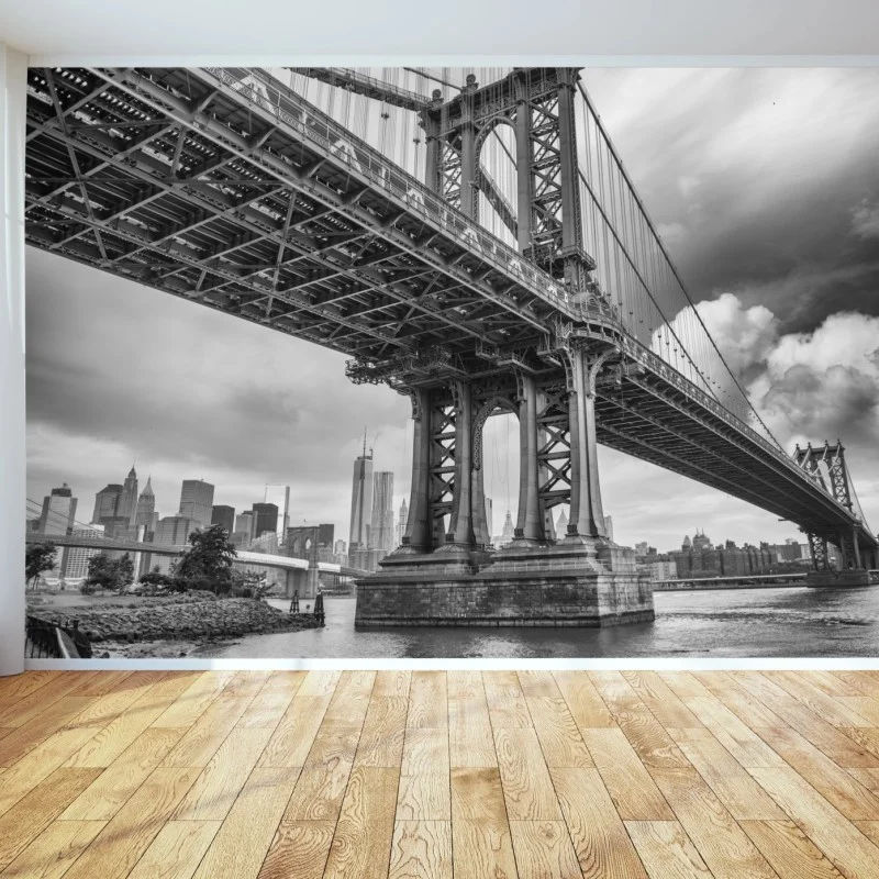 Fototapete blick auf die Manhattan Bridge und die skyline von New York – Wallnifity®
