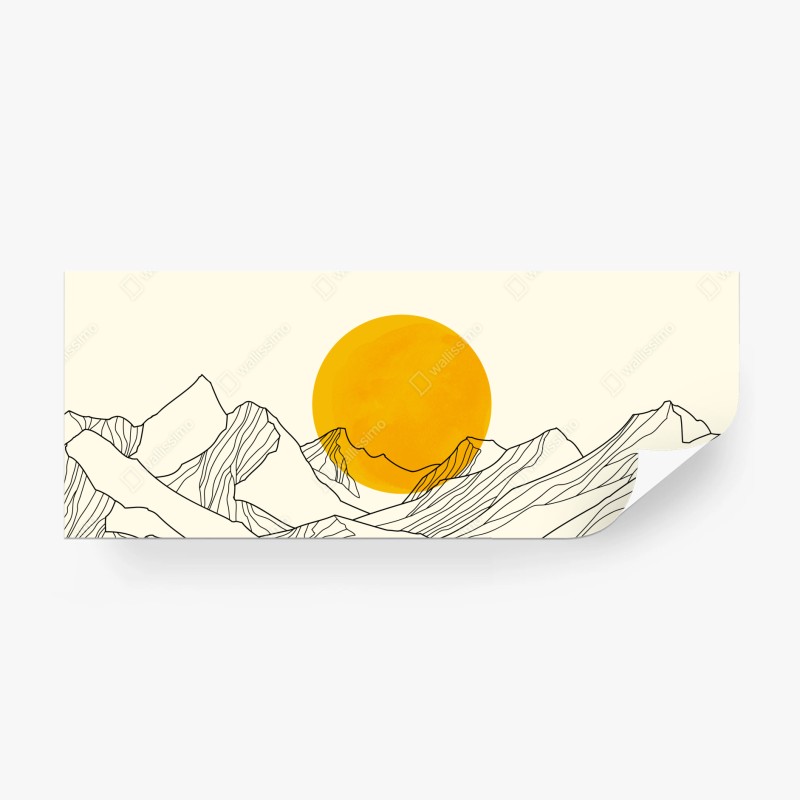 Fototapete ruhige schneebedeckte berglandschaft am meer – Wallnifity®