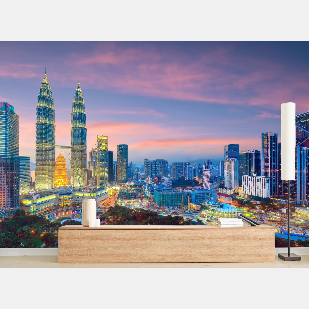 Fototapete Kuala Lumpur skyline bei dämmerung – Wallnifity®