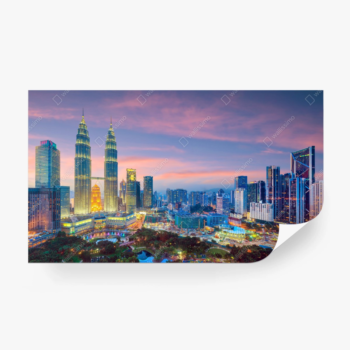 Fototapete Kuala Lumpur skyline bei dämmerung – Wallnifity®