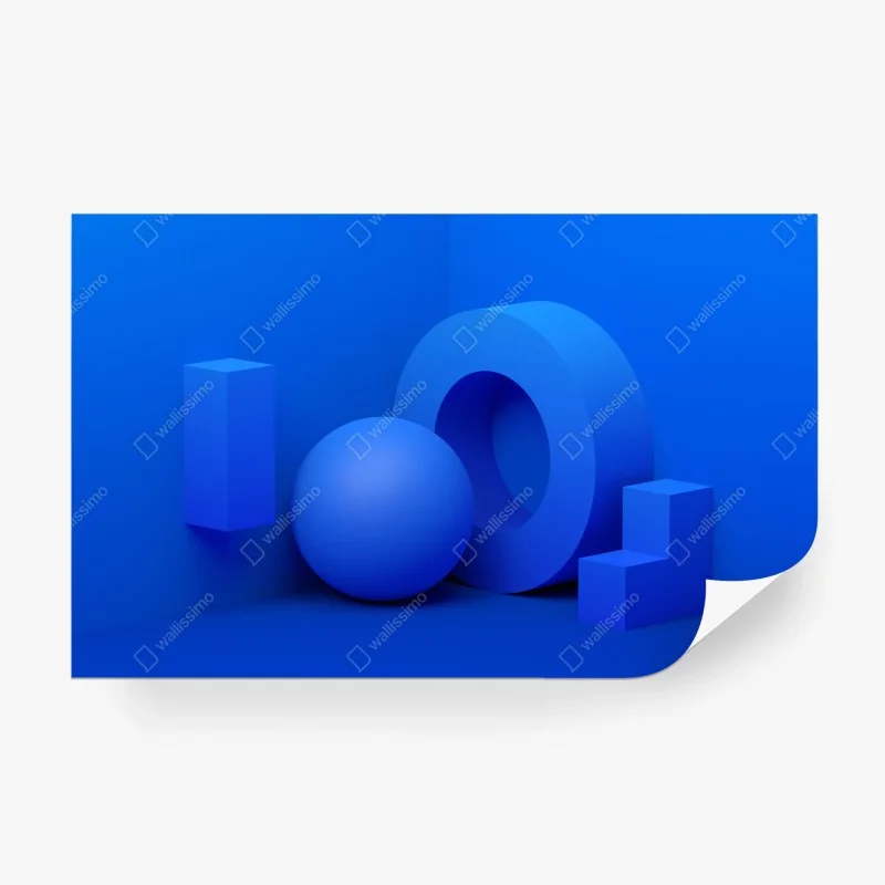 Fototapete blaue geometrische 3d-komposition