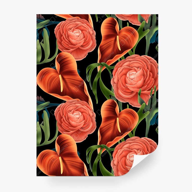 Fototapete blaue und goldene abstrakte blasen – Wallnifity®