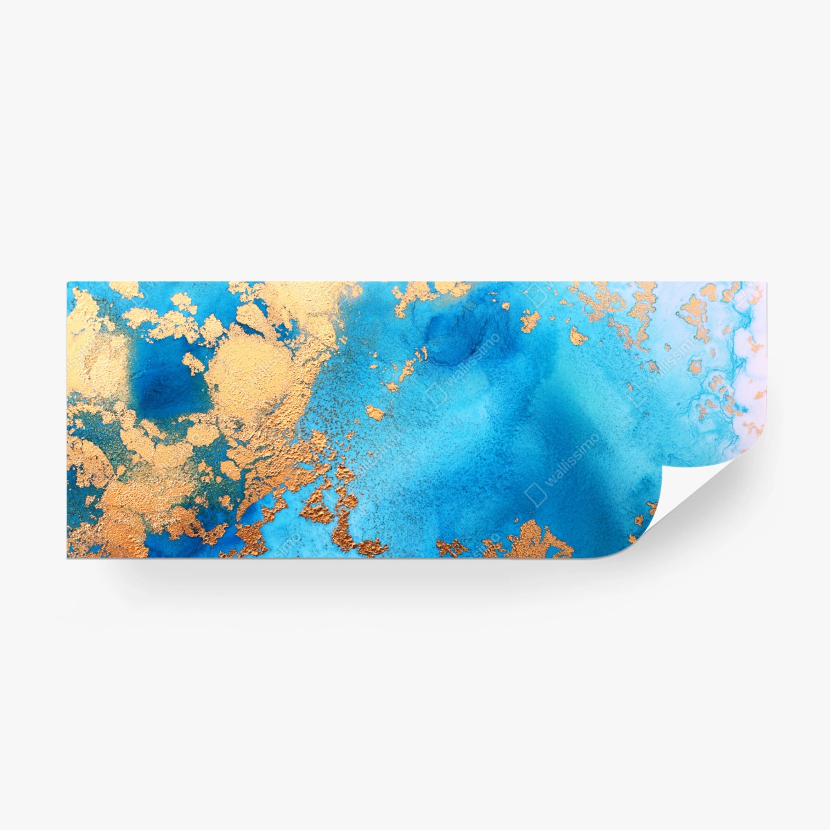 Fototapete blau-gold abstrakte ozeantextur – Wallnifity®