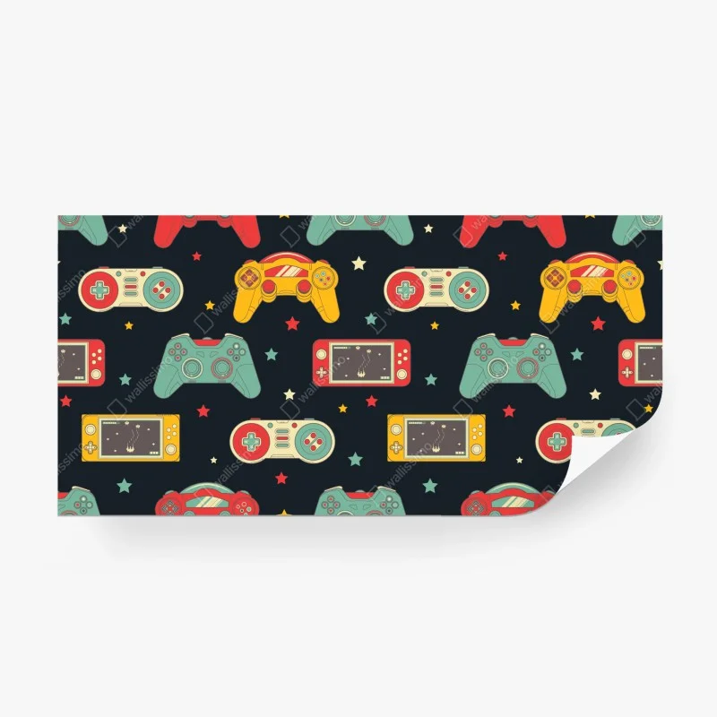 Fototapete retro gamecontroller muster – Wallnifity® Fototapete retro gamecontroller muster – Wallnifity®